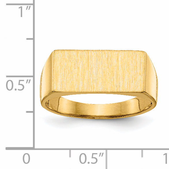 14k 16.5x8.0mm Open Back Mens Signet Ring
