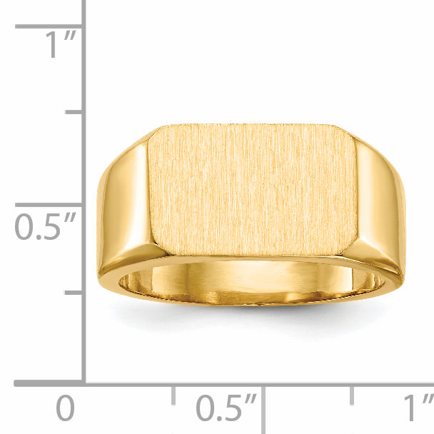 14k 15.0x10.0mm Closed Back Mens Signet Ring