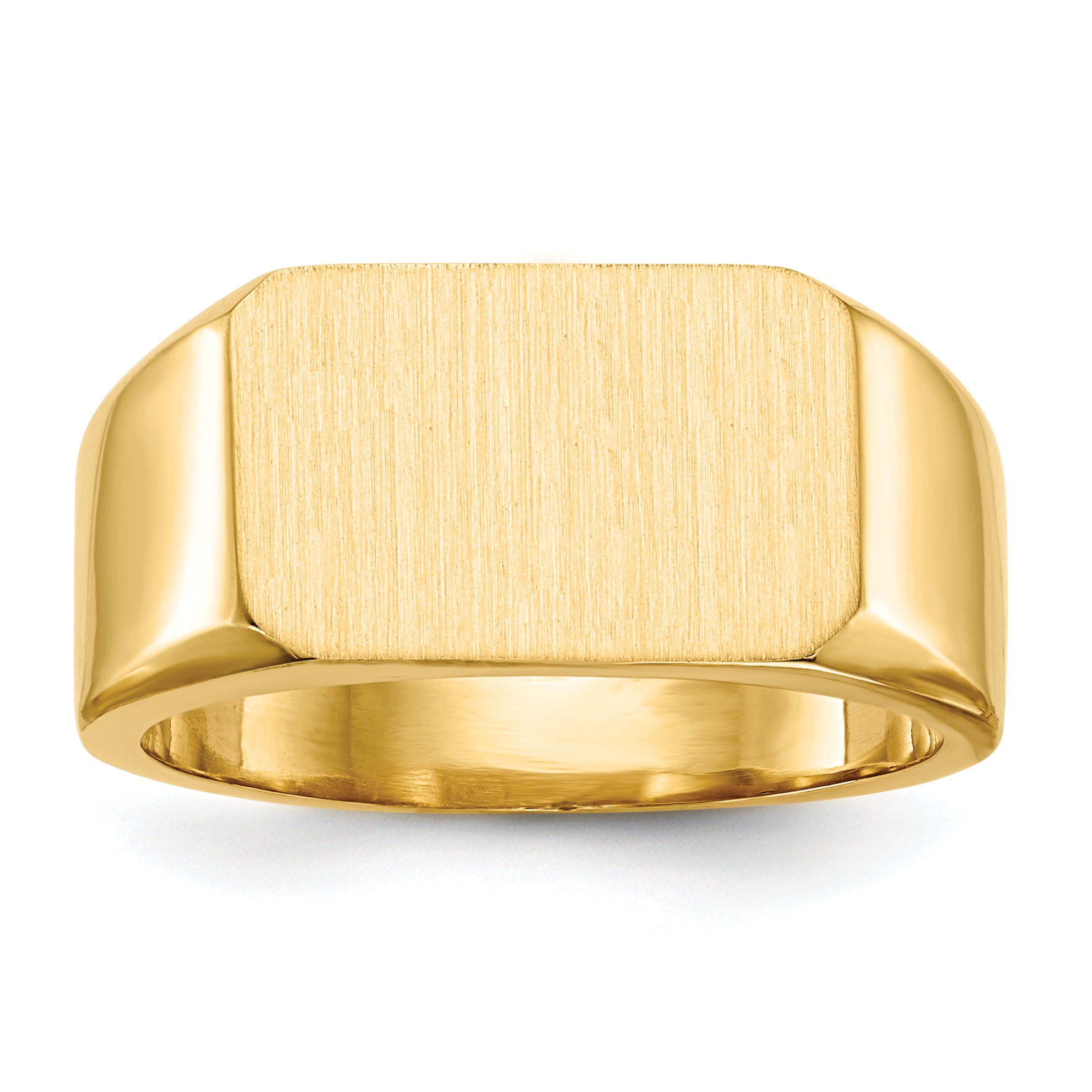 10ky 10.0x15.0mm Closed Back Men's Signet Ring