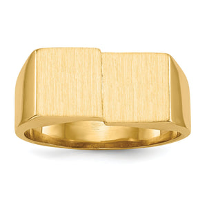 Men's Square Open Back Signet Ring in 10K Yellow Gold, 4mm, Size 10 - Sophia Jewelers