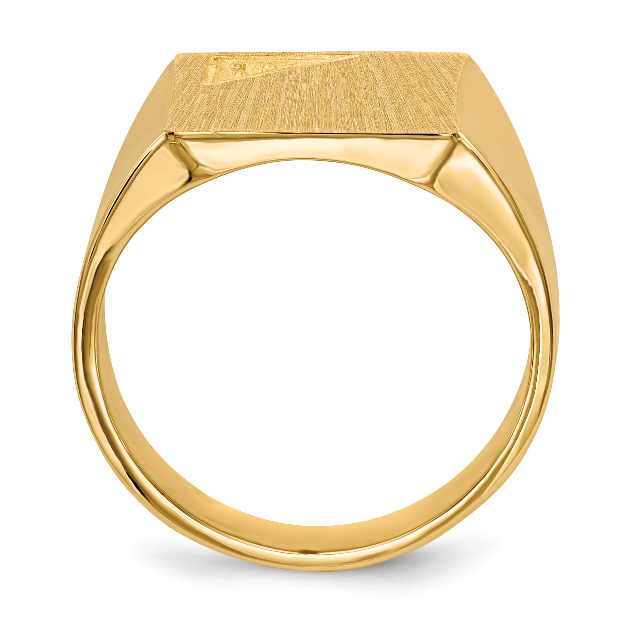 14k 13.0x14.0mm Closed Back Diamond Mens Signet Ring Mounting (No Stone Included)