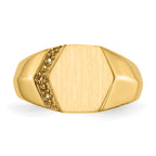 14k 11.5x11.5mm Open Back Diamond Mens Signet Ring Mounting (No Stone Included)