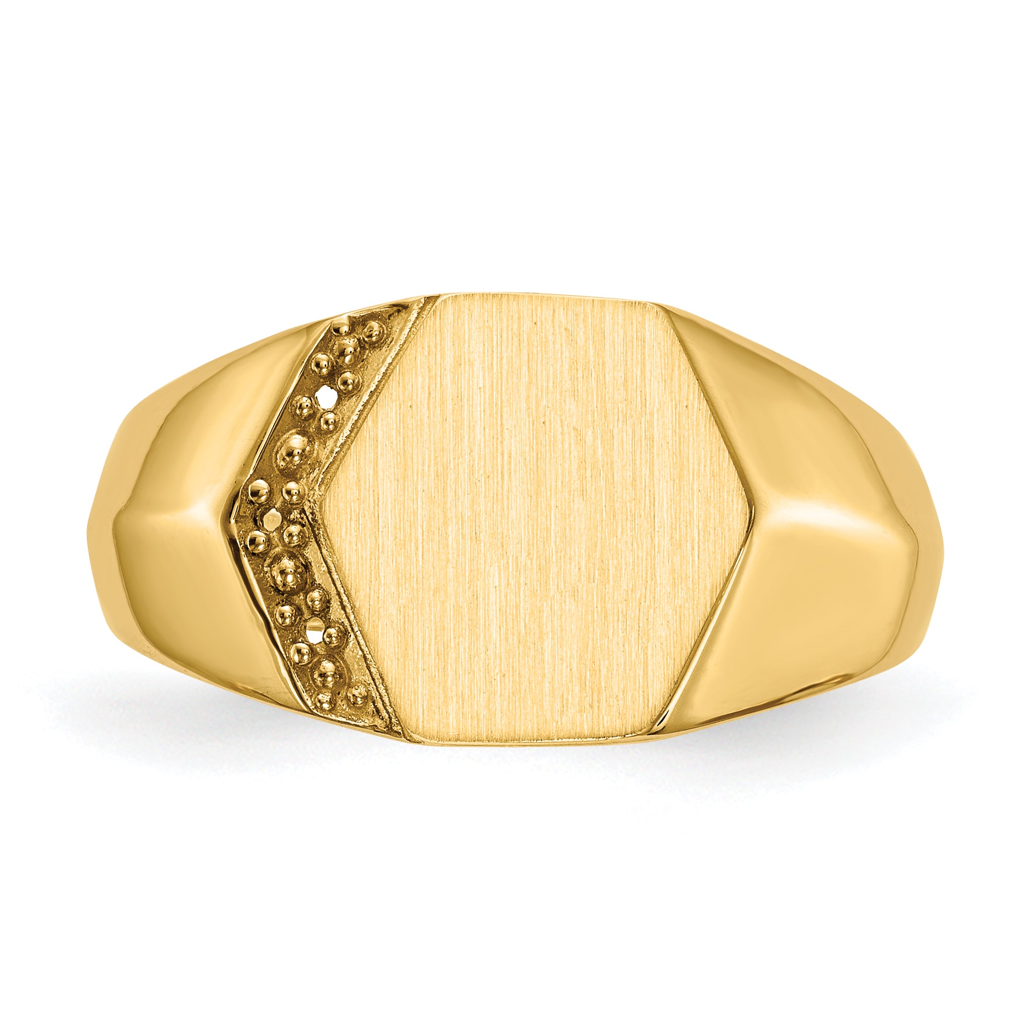 14k 11.5x11.5mm Open Back Diamond Mens Signet Ring Mounting (No Stone Included)