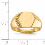 14k 11.5x11.5mm Open Back Diamond Mens Signet Ring Mounting (No Stone Included)
