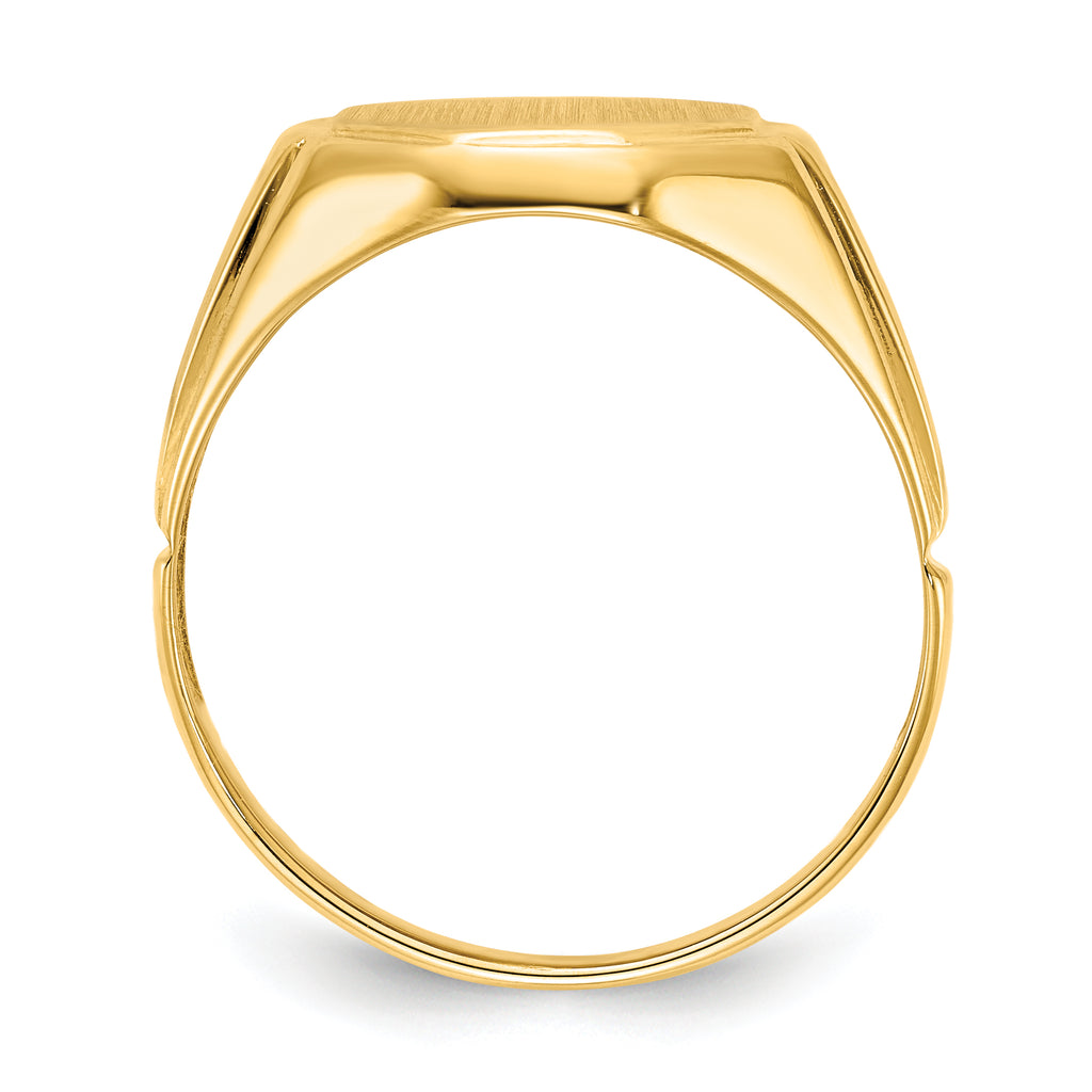 14k 11.5x12.5mm Open Back Diamond Mens Signet Ring Mounting (No Stone Included)