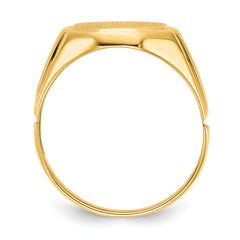 14k 11.5x12.5mm Open Back Diamond Mens Signet Ring Mounting (No Stone Included)