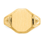 14k 11.5x12.5mm Open Back Diamond Mens Signet Ring Mounting (No Stone Included)