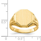 14k 11.5x12.5mm Open Back Diamond Mens Signet Ring Mounting (No Stone Included)