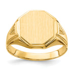 14k 11.5x12.5mm Open Back Diamond Mens Signet Ring Mounting (No Stone Included)