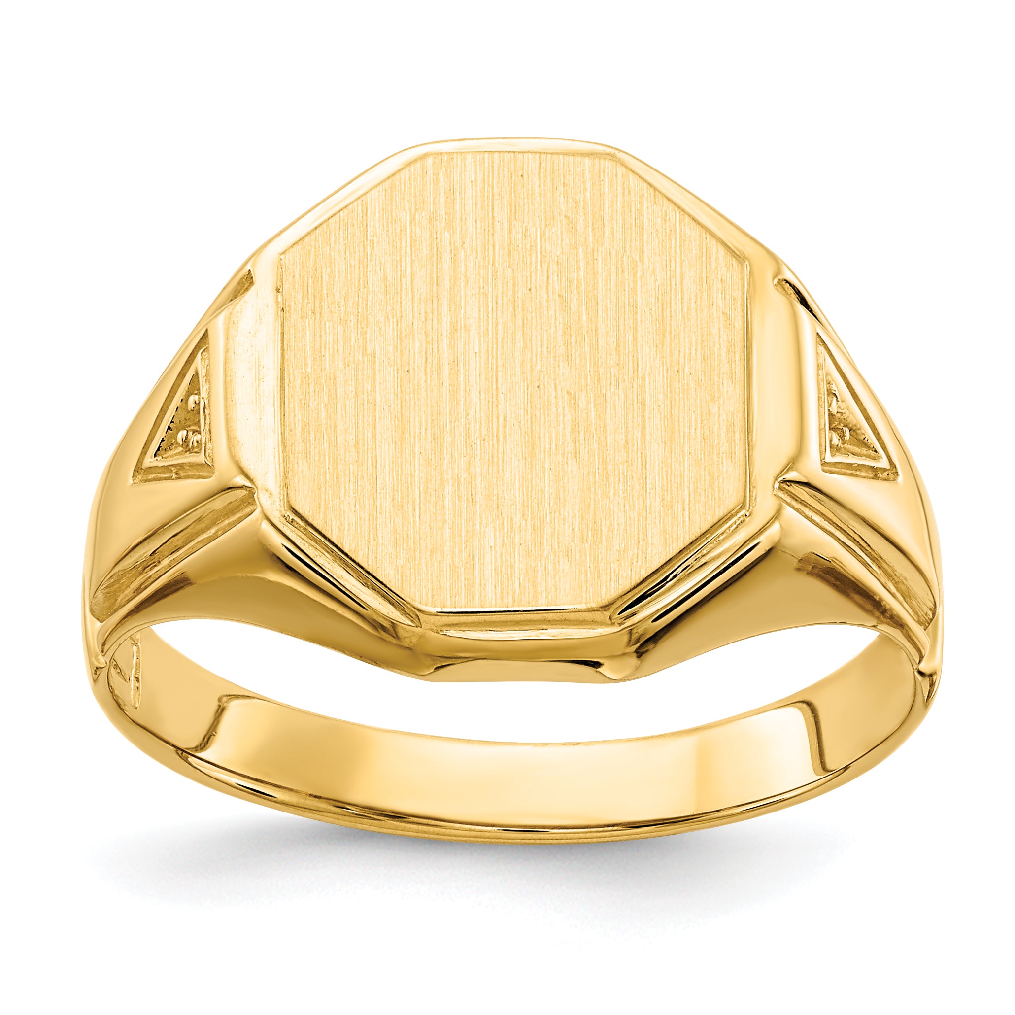 14k 11.5x12.5mm Open Back Diamond Mens Signet Ring Mounting (No Stone Included)