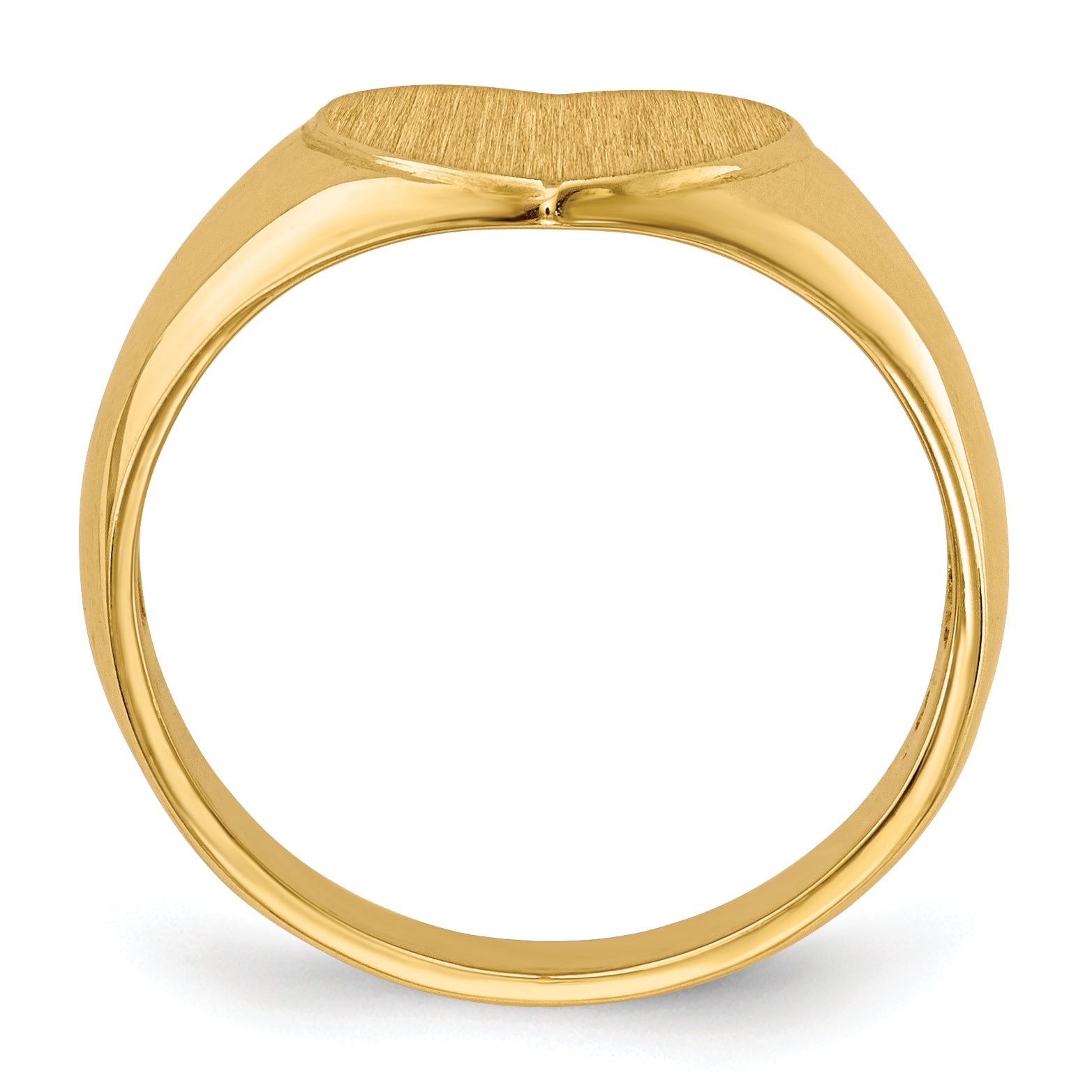 14k 9.5x9.5mm Open Back Heart Signet Ring