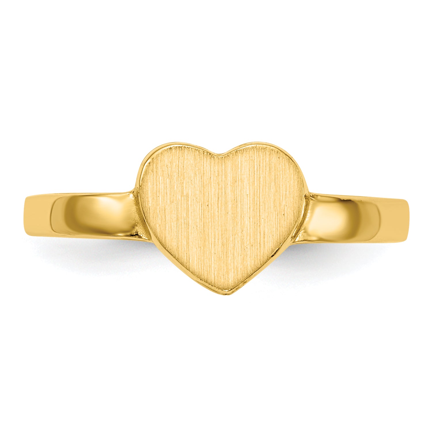 14k 7.5x6.5mm Open Back Heart Signet Ring