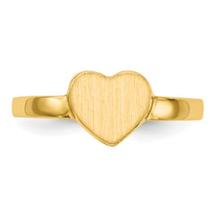 14k 7.5x6.5mm Open Back Heart Signet Ring