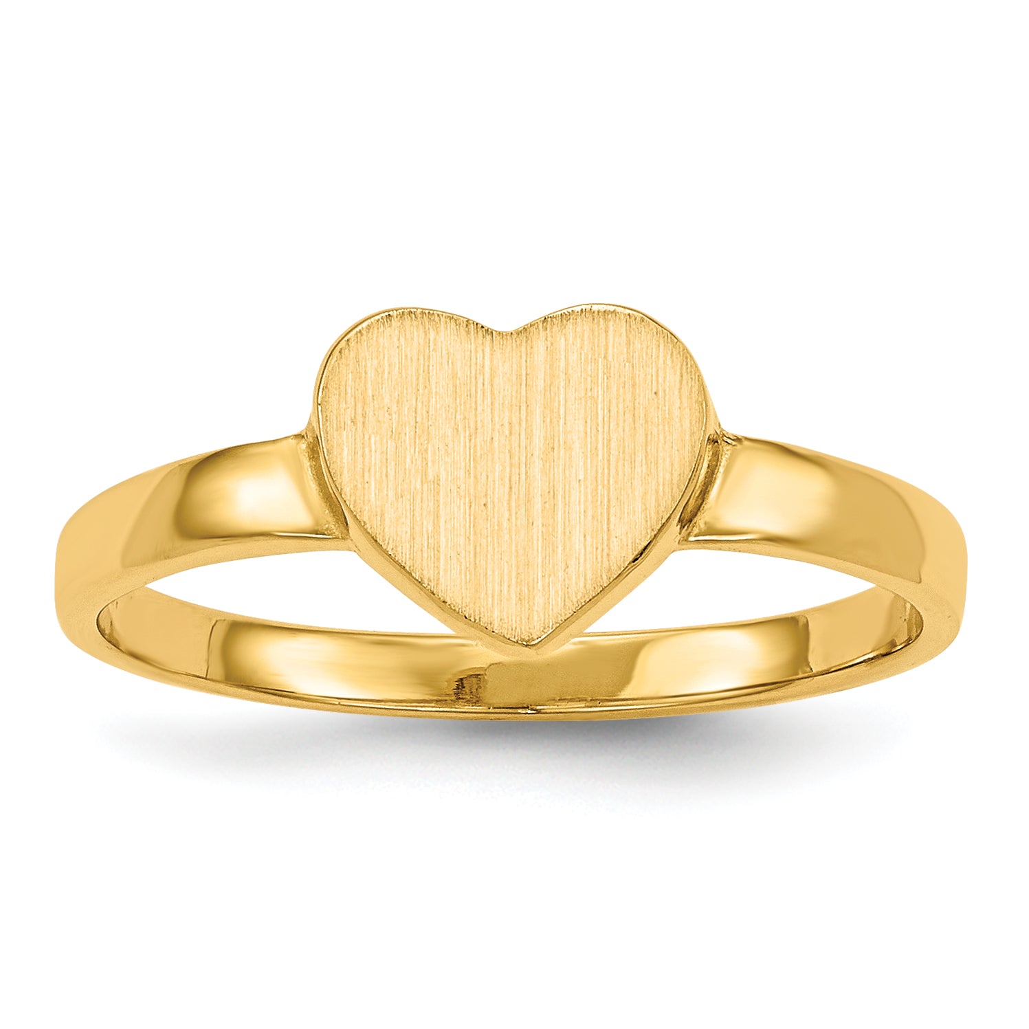 14k 7.5x6.5mm Open Back Heart Signet Ring Main image