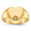 14k .005ct. Diamond Closed Back 9.0x9.0mm Heart Signet Ring Mounting (No Stone Included)