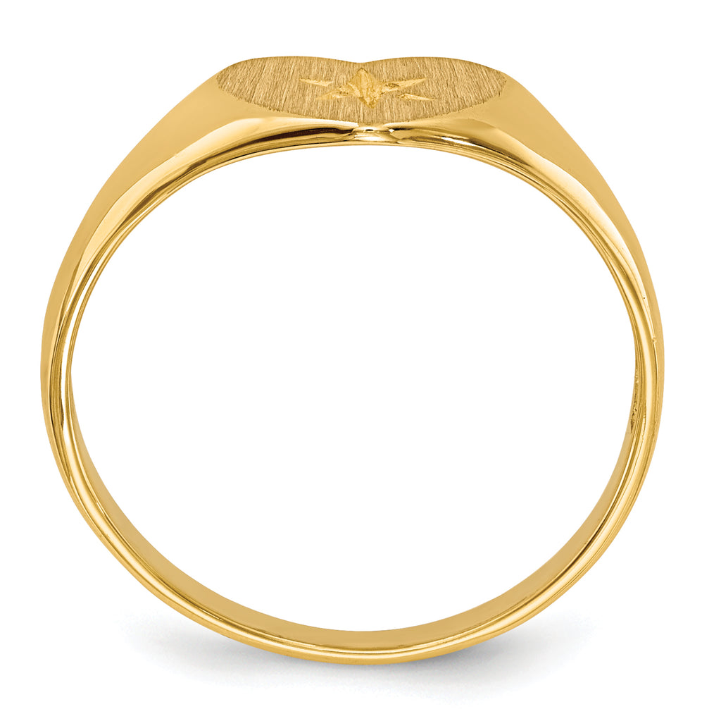 14k .01ct. Diamond 10.0x7.0mm Open Back Heart Signet Ring Mounting (No Stone Included)