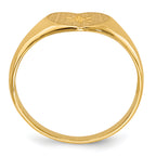 14k .01ct. Diamond 10.0x7.0mm Open Back Heart Signet Ring Mounting (No Stone Included)