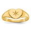14k .01ct. Diamond 10.0x7.0mm Open Back Heart Signet Ring Mounting (No Stone Included)