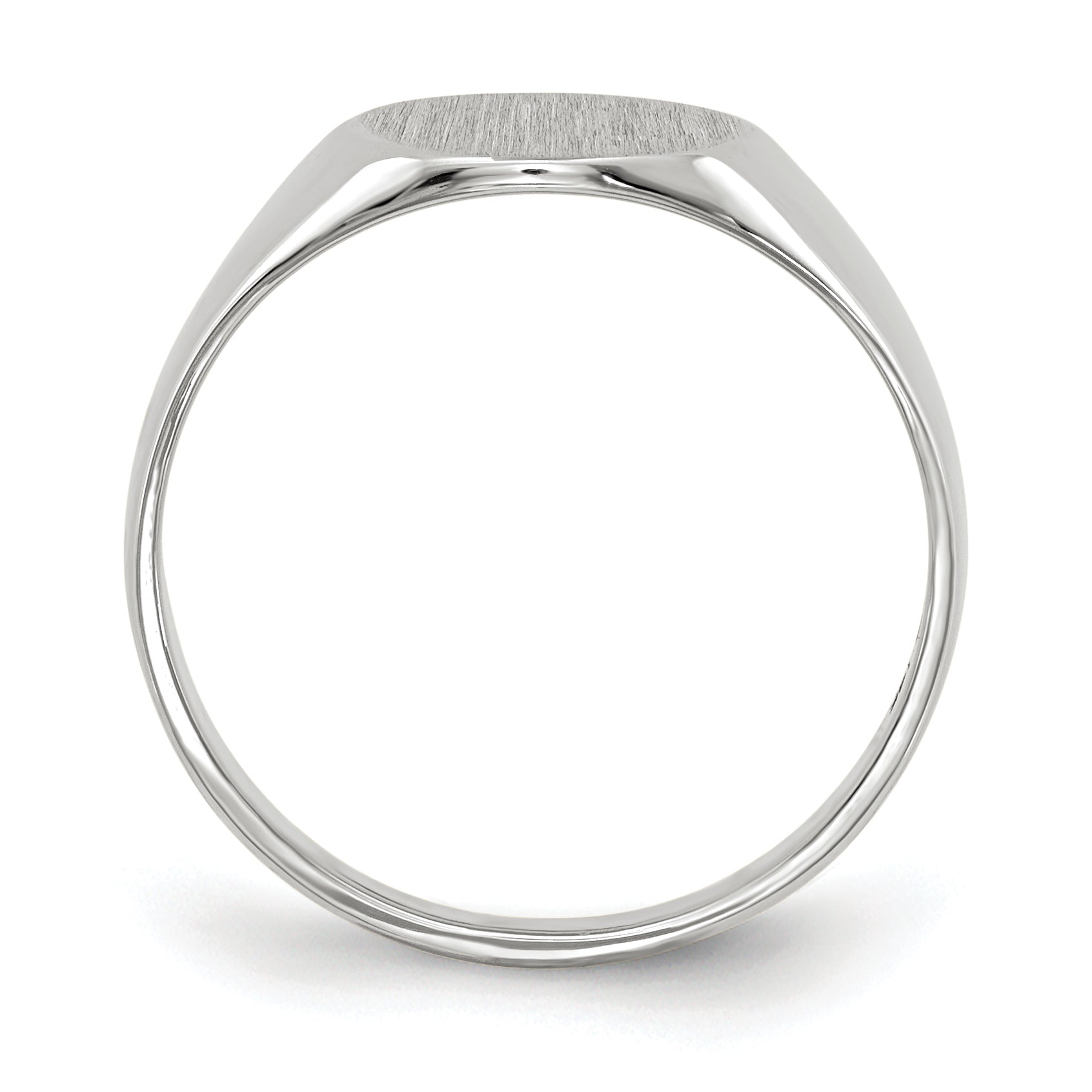 14k White Gold 9.0x9.0mm Closed Back Signet Ring