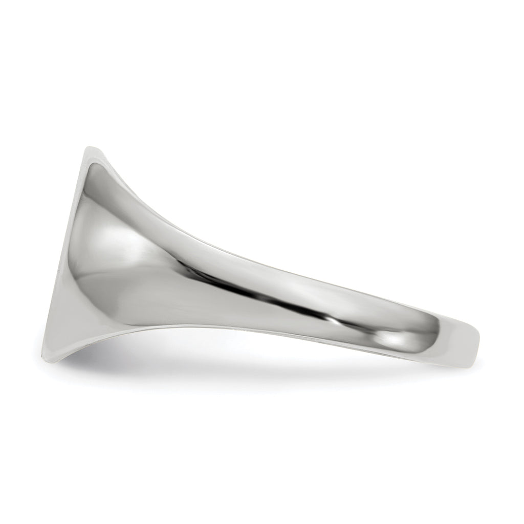 14k White Gold 9.0x9.0mm Closed Back Signet Ring