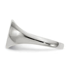 14k White Gold 9.0x9.0mm Closed Back Signet Ring