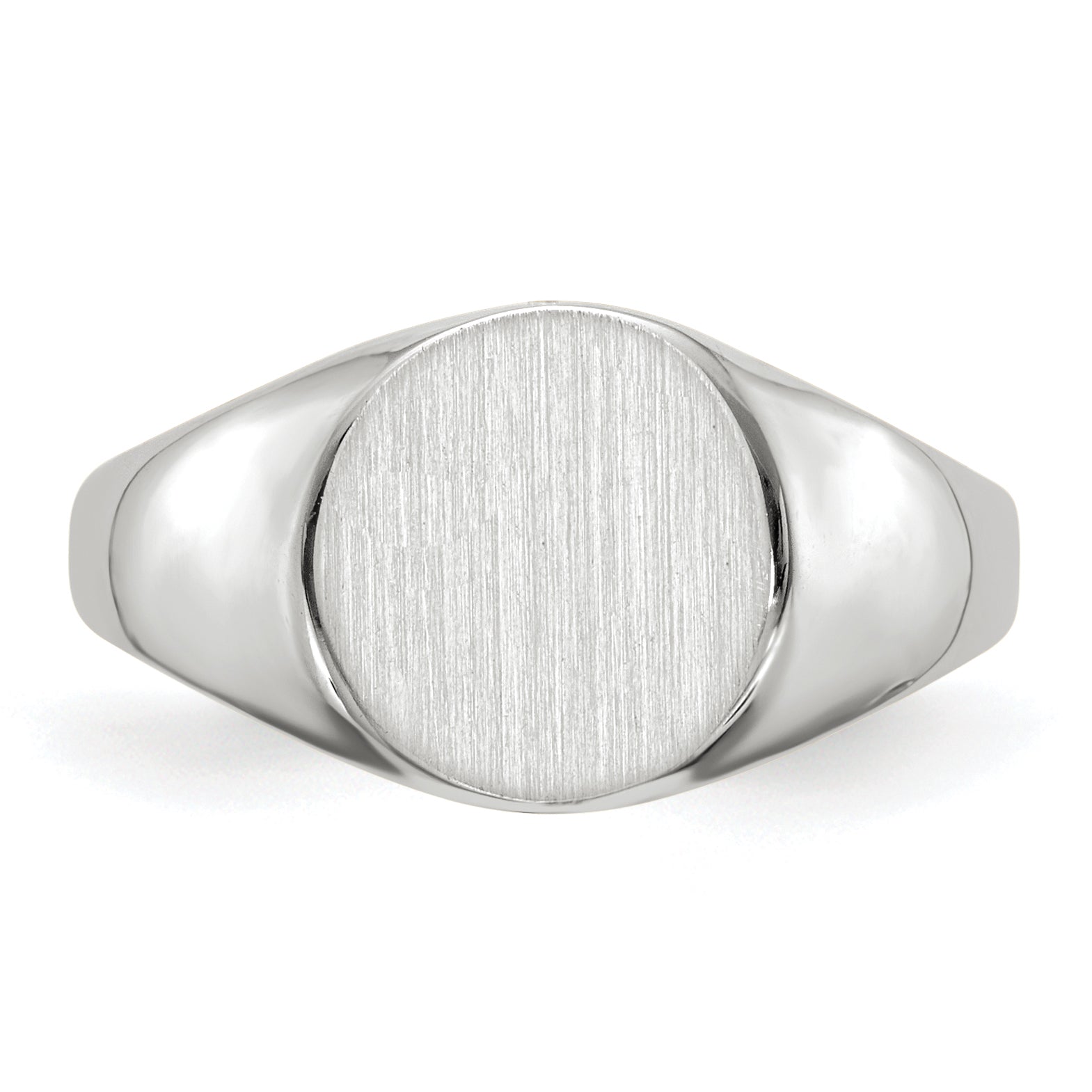 14k White Gold 9.0x9.0mm Closed Back Signet Ring