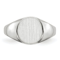 14k White Gold 9.0x9.0mm Closed Back Signet Ring