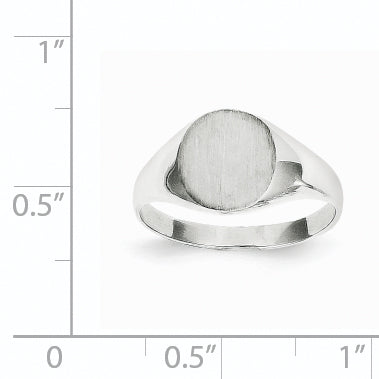 14k White Gold 9.0x9.0mm Closed Back Signet Ring