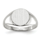10k White Gold 9.0x9.0mm Closed Back Signet Ring