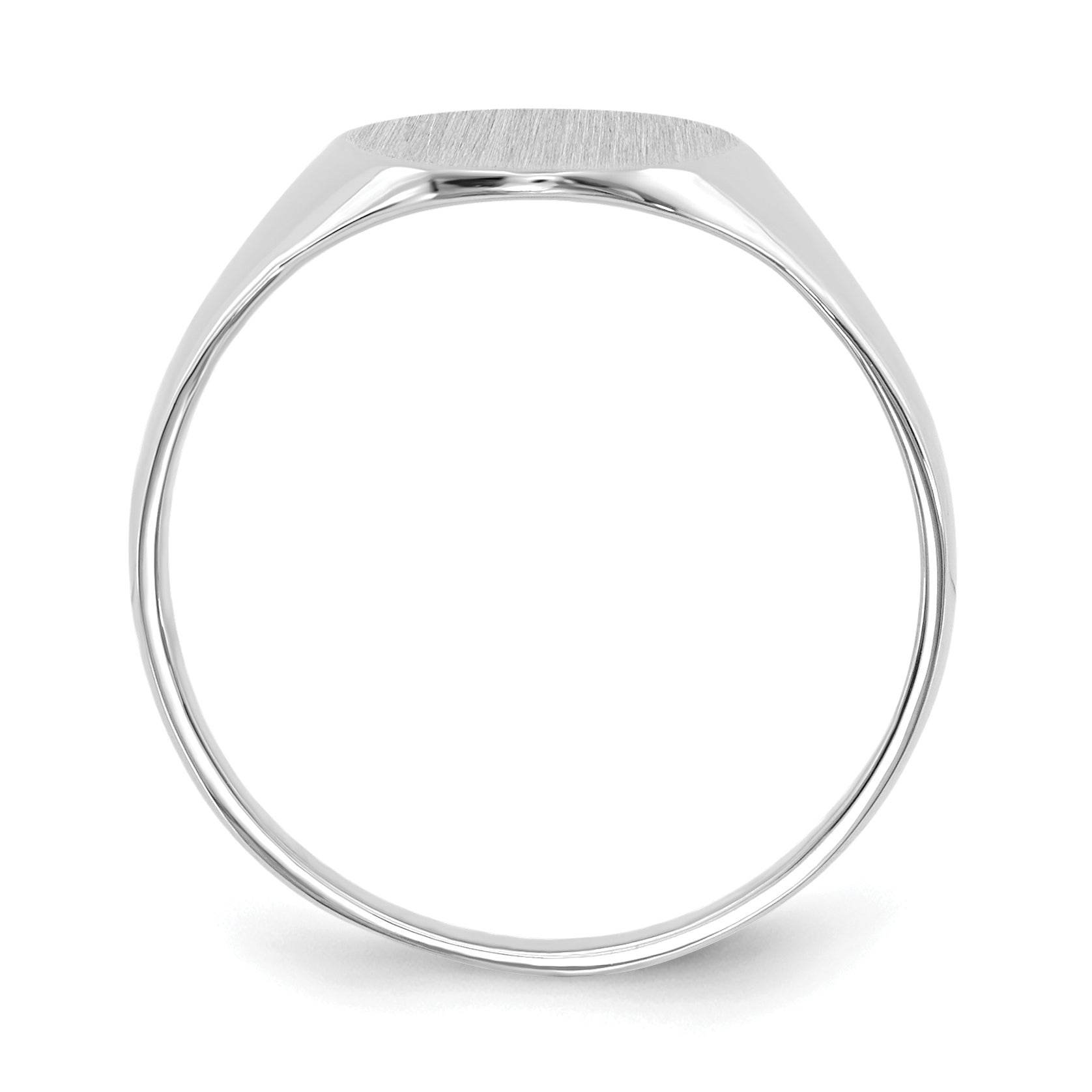 10k White Gold 10.0x9.0mm Closed Back Signet Ring Secondary image