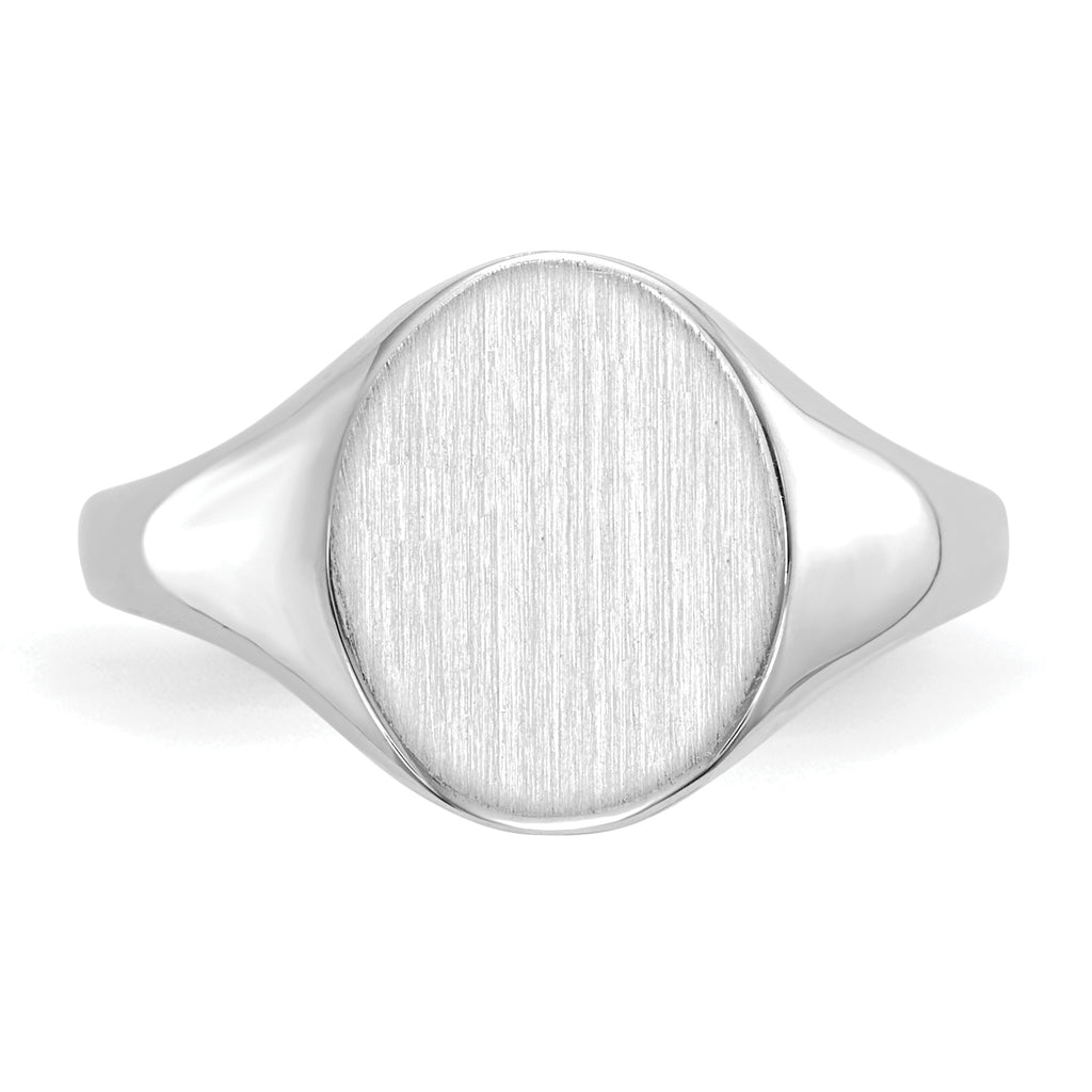 14k White Gold 9.0x10.0mm Closed Back Signet Ring