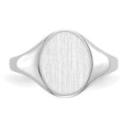 14k White Gold 9.0x10.0mm Closed Back Signet Ring