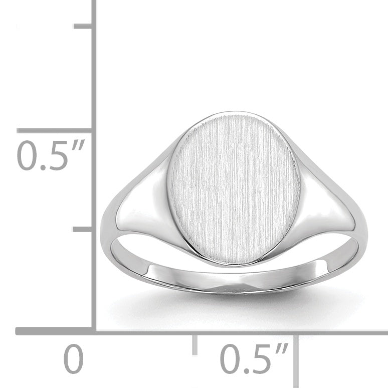 14k White Gold 9.0x10.0mm Closed Back Signet Ring