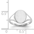 14k White Gold 9.0x10.0mm Closed Back Signet Ring