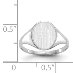 14k White Gold 9.0x10.0mm Closed Back Signet Ring