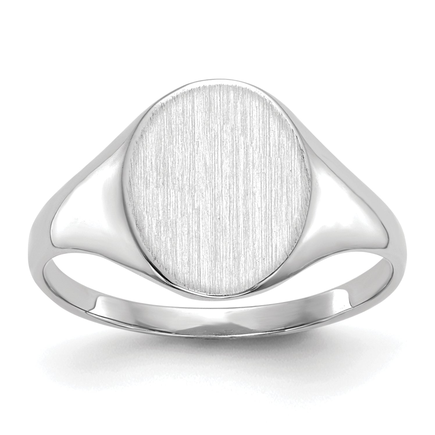 14k White Gold 9.0x10.0mm Closed Back Signet Ring