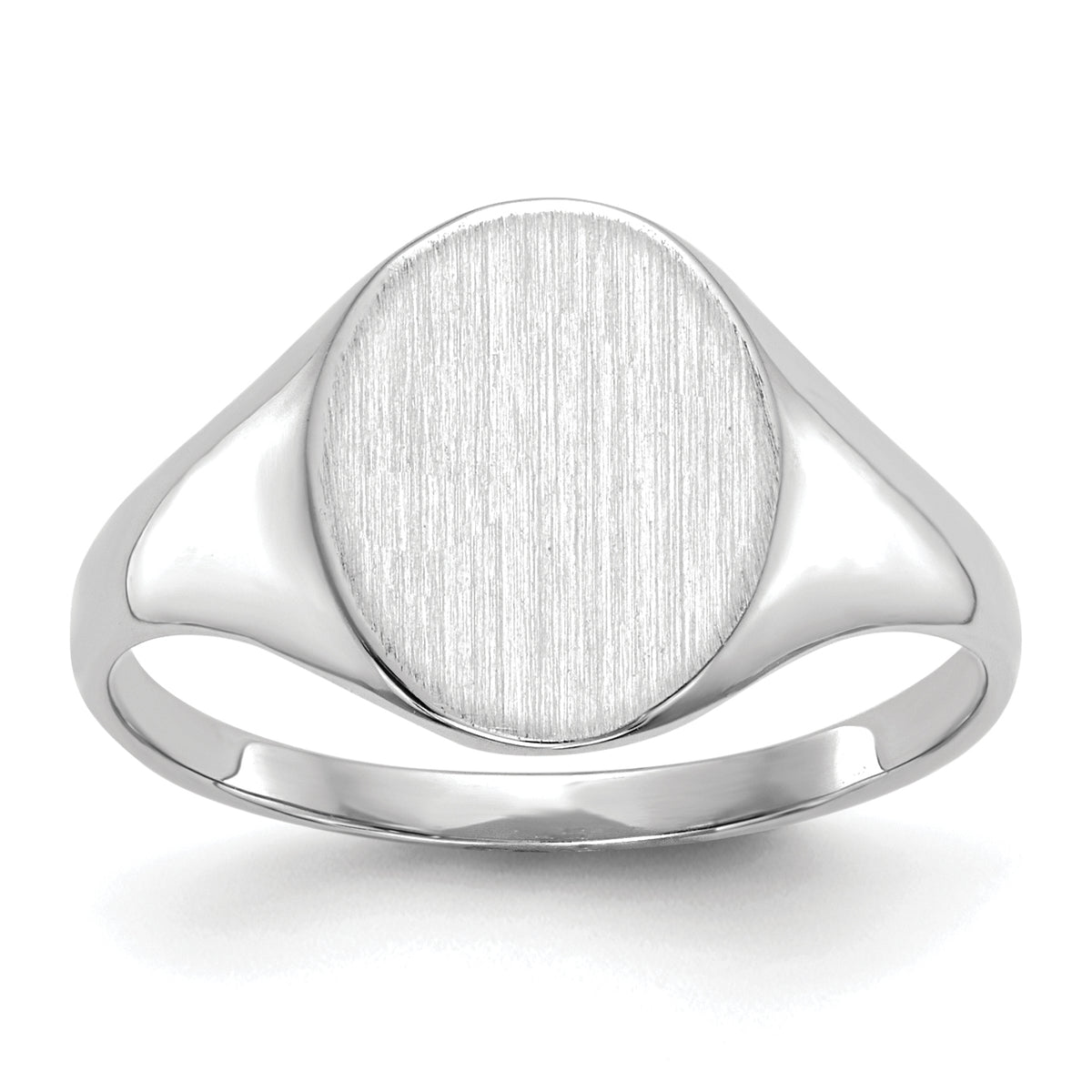 14k White Gold 9.0x10.0mm Closed Back Signet Ring