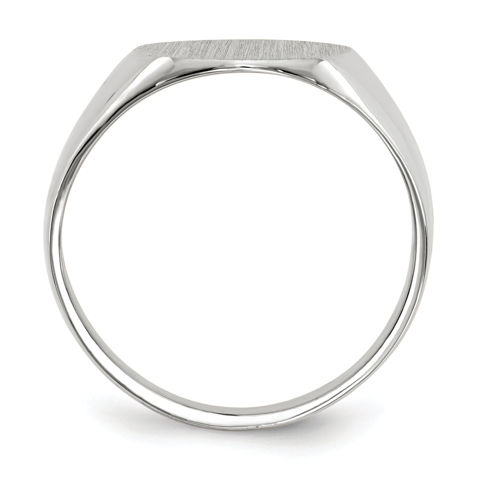 14k White Gold 12.0x12.5mm Closed Back Signet Ring Secondary image