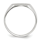 10k White Gold 12.5x12.0mm Closed Back Signet Ring