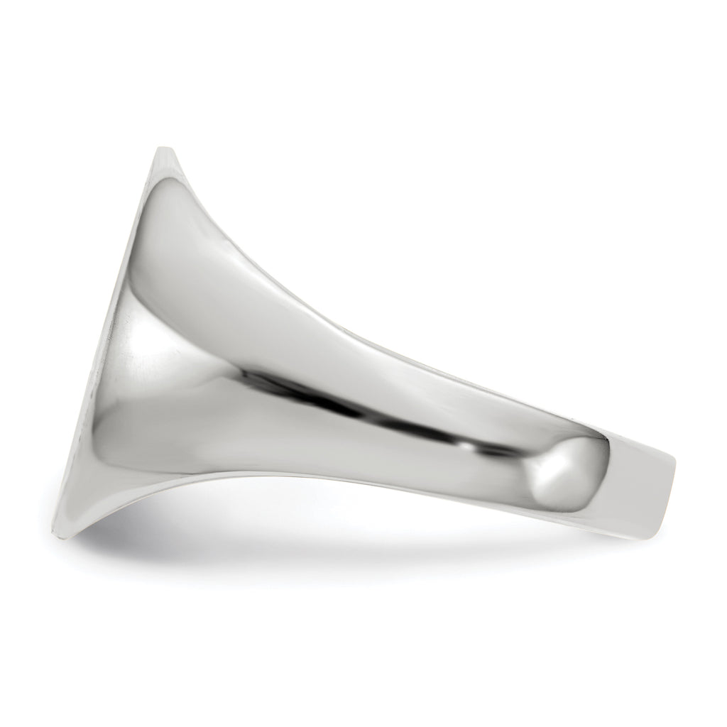14k White Gold 12.0x12.5mm Closed Back Signet Ring