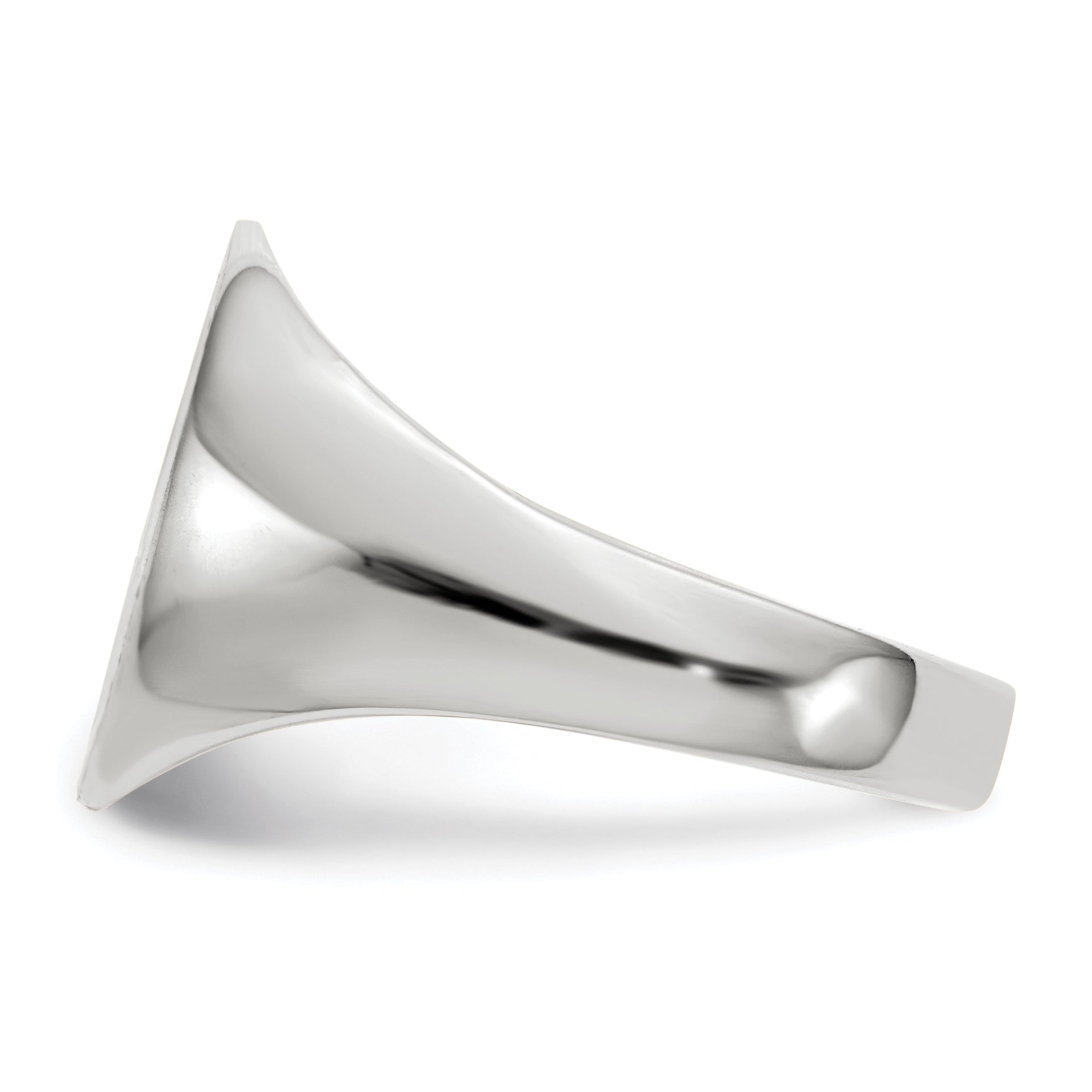 14k White Gold 12.0x12.5mm Closed Back Signet Ring