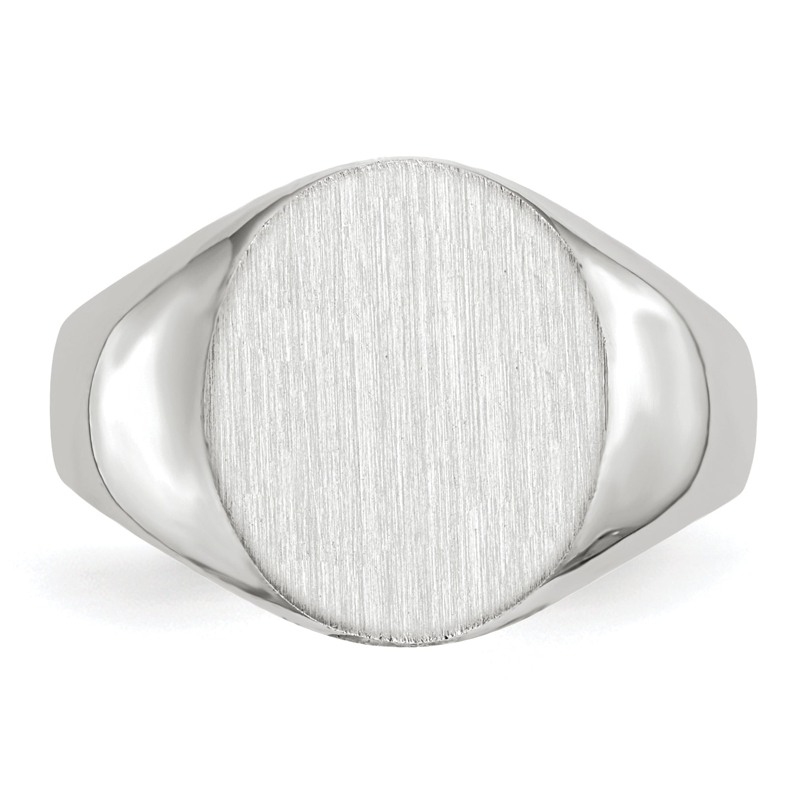 14k White Gold 12.0x12.5mm Closed Back Signet Ring