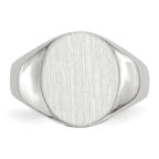 10k White Gold 12.5x12.0mm Closed Back Signet Ring