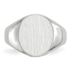 14k White Gold 12.0x12.5mm Closed Back Signet Ring