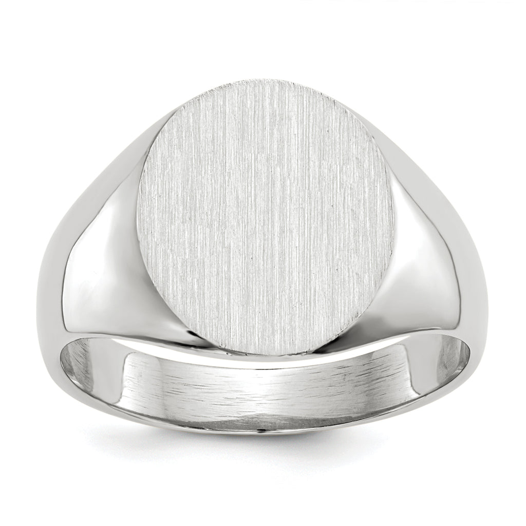 10k White Gold 12.5x12.0mm Closed Back Signet Ring
