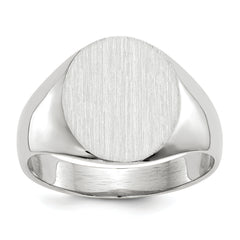14k White Gold 12.0x12.5mm Closed Back Signet Ring