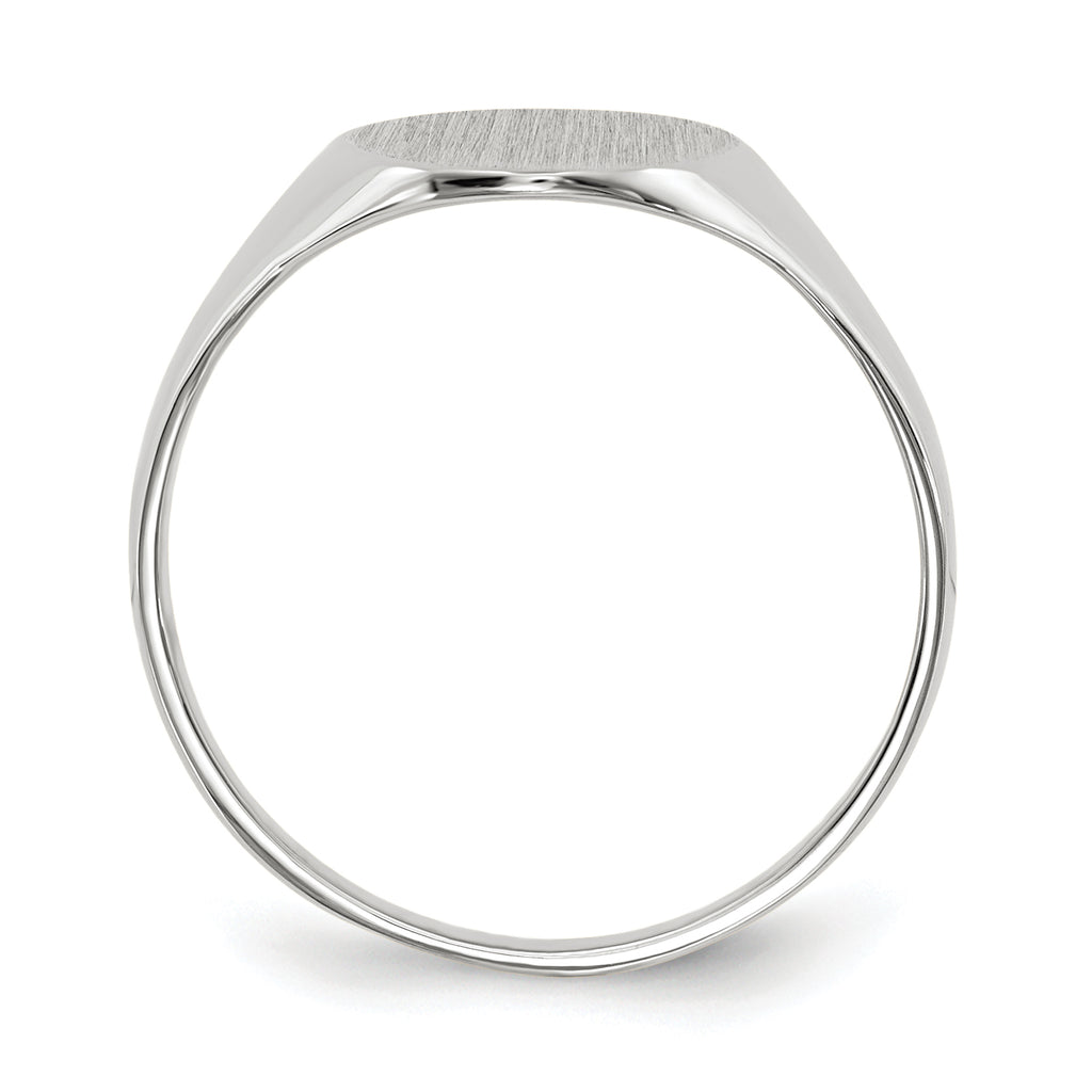 10k White Gold 10.0x9.0mm Open Back Signet Ring