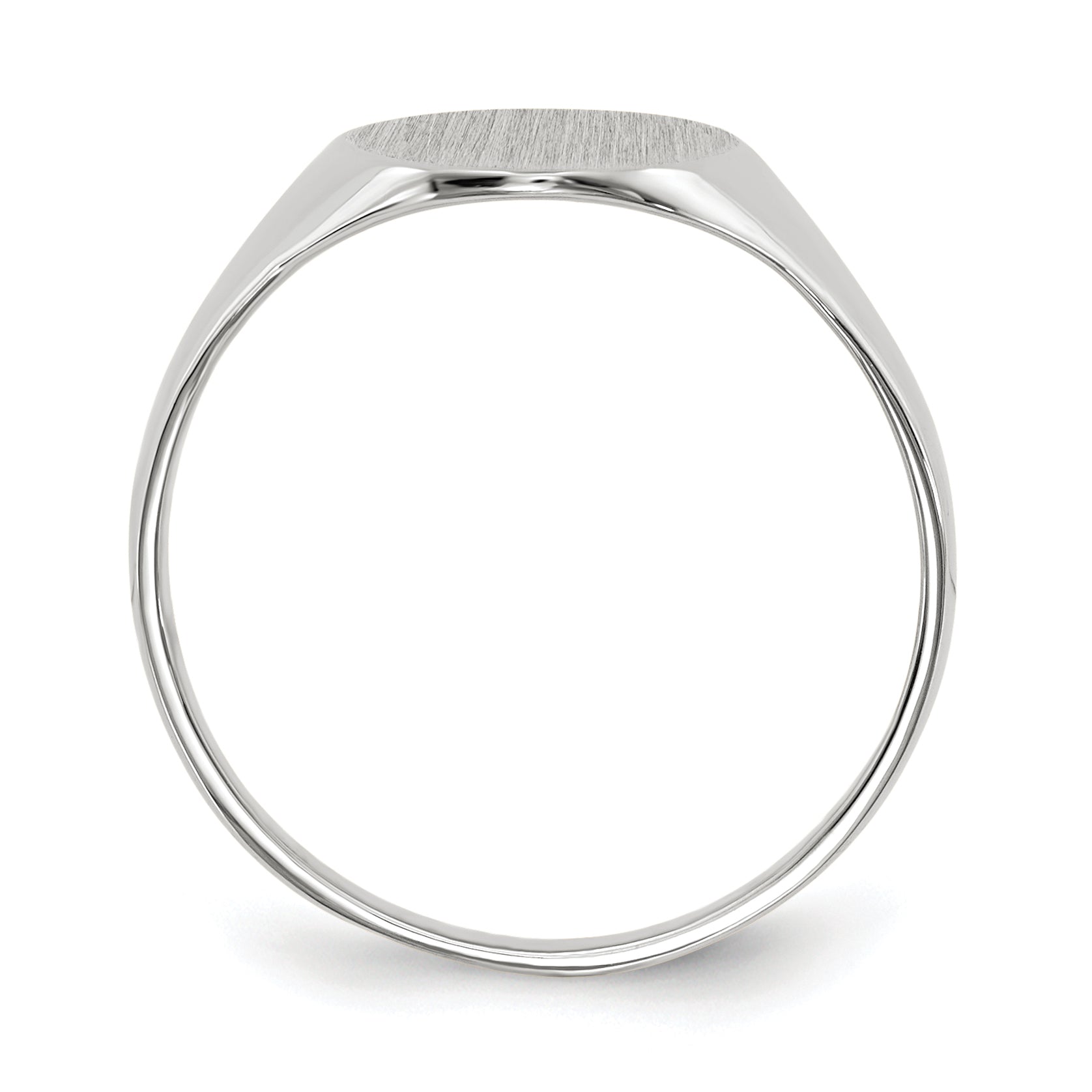10k White Gold 10.0x9.0mm Open Back Signet Ring