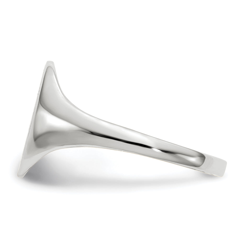 10k White Gold 10.0x9.0mm Open Back Signet Ring