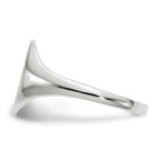 10k White Gold 10.0x9.0mm Open Back Signet Ring